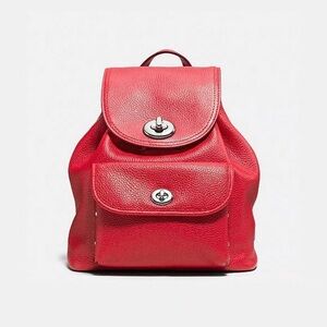 ‼️Vintage Coach Mini Turnlock Rucksack Red Leather Backpack